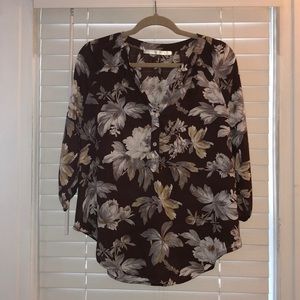 Brown floral blouse